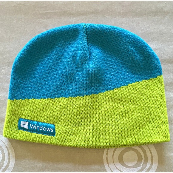 Windows Other - Windows Promotional Knit Beanie Hat with Logo Patch, Blue Green
